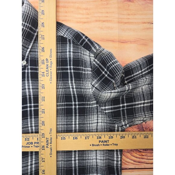 Ralph Lauren Mens Black Plaid Flannel Shirt Medium - Picture 8 of 8